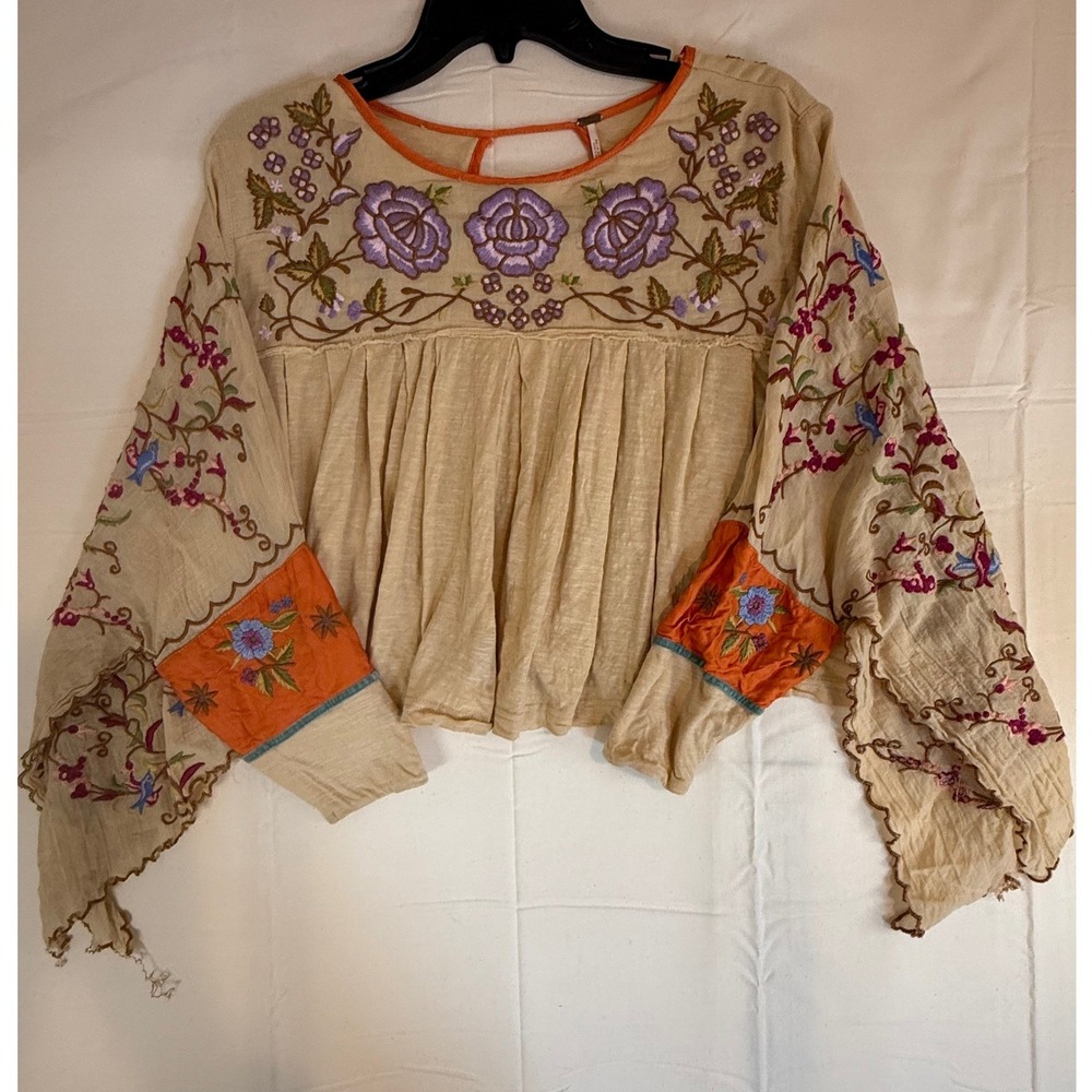 Free People Boho Bell Sleeve Top XS